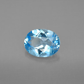 Topacio azul suizo natural de 2,05 ct, corte óvalo, VVS