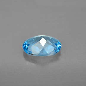 Topacio azul suizo natural de 2,05 ct, corte óvalo, VVS