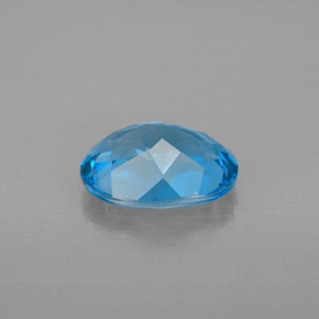 Topacio azul natural de 2,25 ct, corte óvalo, VVS