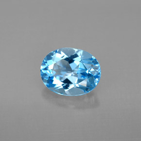 Topacio azul natural de 2,38 ct, corte óvalo, VVS