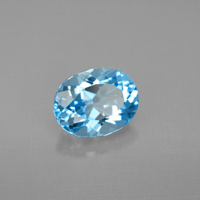 Topacio azul natural de 2,38 ct, corte óvalo, VVS