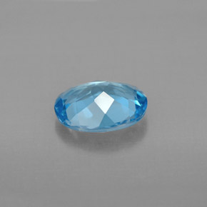 Topacio azul natural de 2,01 ct, corte óvalo, VVS