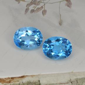 Gemas de topacio azul natural de 4,93 ct, corte óvalo, VVS