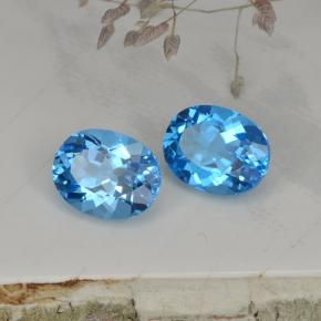 Gemas de topacio azul natural de 4,93 ct, corte óvalo, VVS