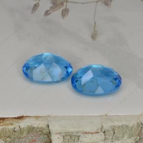 Gemas de topacio azul natural de 4,93 ct, corte óvalo, VVS