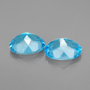 Gemas de topacio azul suizo natural de  ct, corte óvalo, VVS
