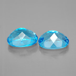 Gemas de topacio azul natural de  ct, corte óvalo, VVS