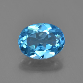 Topacio azul natural de 2,26 ct, corte óvalo, VVS