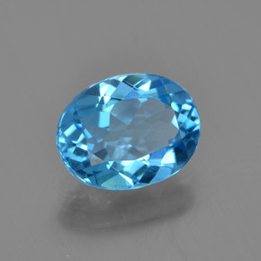 Topacio azul natural de 2,26 ct, corte óvalo, VVS