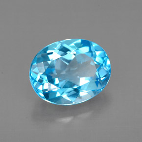 Topacio azul natural de 2,54 ct, corte óvalo, VVS-VS