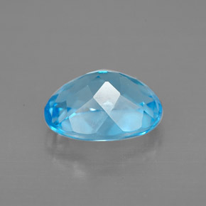 Topacio azul natural de 2,54 ct, corte óvalo, VVS-VS
