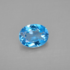 Topacio azul natural de 2,13 ct, corte óvalo, VVS