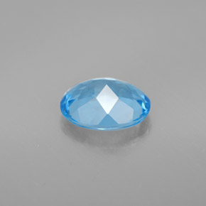 Topacio azul natural de 2,16 ct, corte óvalo, VVS