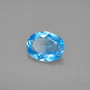 Topacio azul natural de 1,91 ct, corte óvalo, VS