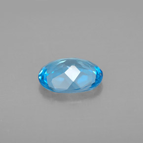 Topacio azul natural de 1,91 ct, corte óvalo, VS