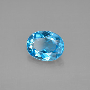 Topacio azul natural de 2,22 ct, corte óvalo, VVS-VS