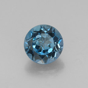 Topacio azul natural de 2,70 ct, corte redondo, VVS-VS