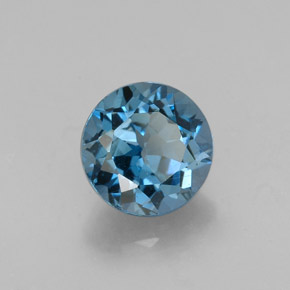 Topacio azul natural de 2,70 ct, corte redondo, VVS-VS