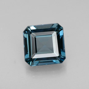 Topacio azul natural de 1,56 ct, corte esmeralda, VVS-VS