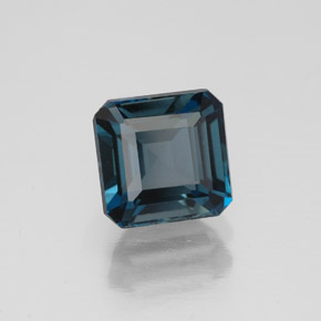 Topacio azul natural de 1,91 ct, corte esmeralda, VVS