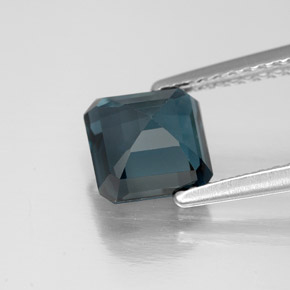 Topacio azul natural de 1,91 ct, corte esmeralda, VVS
