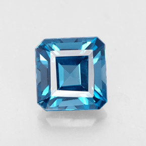 Topacio azul natural de 2,23 ct, corte esmeralda, VVS