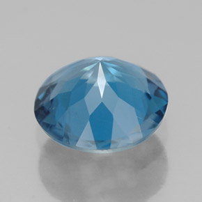 Topacio azul natural de 2,58 ct, corte redondo, VVS