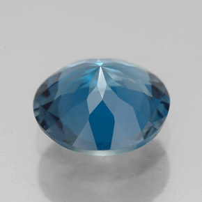 Topacio azul natural de 2,71 ct, corte redondo, VVS