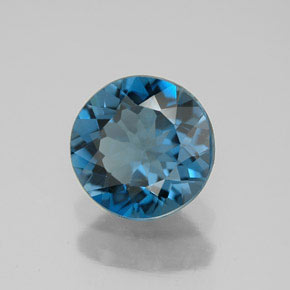 Topacio azul natural de 2,91 ct, corte redondo, VS