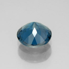 Topacio azul natural de 2,91 ct, corte redondo, VS