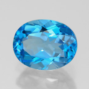 Topacio azul natural de 2,57 ct, corte óvalo, VVS