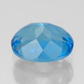 Topacio azul natural de 2,57 ct, corte óvalo, VVS