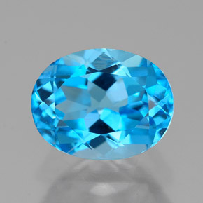Topacio azul natural de 2,66 ct, corte óvalo, VVS