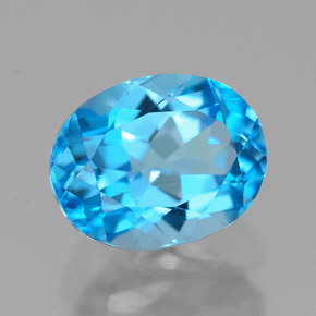 Topacio azul natural de 2,66 ct, corte óvalo, VVS