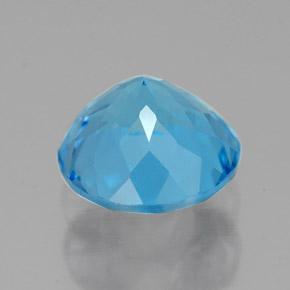 Topacio azul natural de 2,59 ct, corte redondo, VVS
