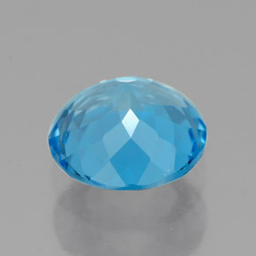 Topacio azul natural de 2,31 ct, corte redondo, VVS