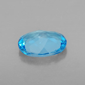 Topacio azul natural de 1,85 ct, corte óvalo, VVS