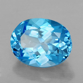 Topacio azul natural de 2,54 ct, corte óvalo, VVS