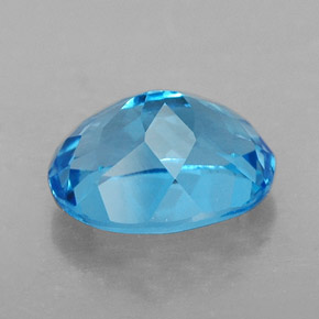 Topacio azul natural de 2,54 ct, corte óvalo, VVS