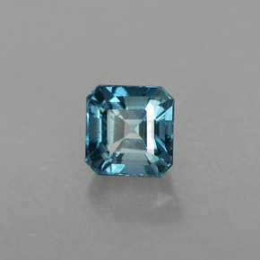 Topacio azul natural de 1,12 ct, corte esmeralda, VS