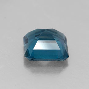 Topacio azul natural de 1,98 ct, corte esmeralda, VS