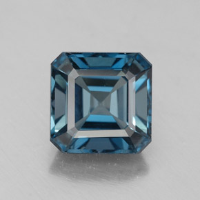 Topacio azul natural de 2,34 ct, corte esmeralda, VS-SI
