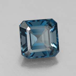 Topacio azul natural de 2,34 ct, corte esmeralda, VS-SI