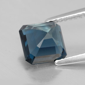 Topacio azul natural de 2,34 ct, corte esmeralda, VS-SI