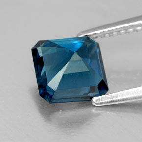 Topacio azul natural de 2,19 ct, corte esmeralda, VS