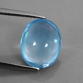 Topacio azul natural de 3,80 ct, corte óvalo, transparente