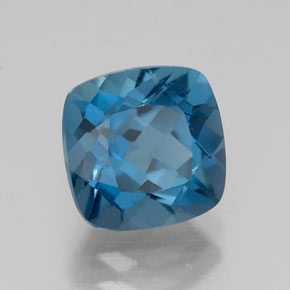 Topacio azul natural de 3,03 ct, corte cojín, VS