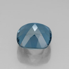 Topacio azul natural de 2,77 ct, corte cojín, VVS-VS