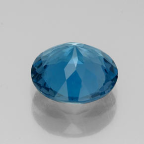 Topacio azul natural de 2,70 ct, corte redondo, VS-SI