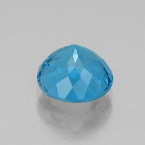 Topacio azul natural de 2,28 ct, corte redondo, VVS-VS